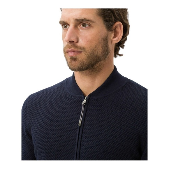 BRAX JOSHUA Full Zip Sweater in navy blue - Picture 4 of 14